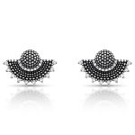 BRINCO DE PRATA BALI LEQUE COM 40 ZIRCONES CRAVEJADOS 21337