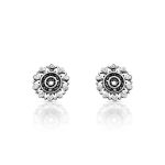 BRINCO DE PRATA BALI MANDALA COM 20 ZIRCONES CRAVEJADOS 21116