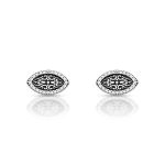 BRINCO DE PRATA BALI NAVETE COM 48 ZIRCONES CRAVEJADOS 21070