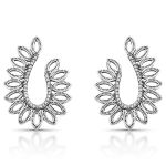 BRINCO DE PRATA BALI NAVETES VAZADOS COM 58 ZIRCONES CRAVEJADOS 21121