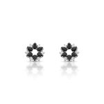BRINCO DE PRATA CRISTAL FLOR 24 PEDRAS