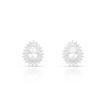 BRINCO DE PRATA CRISTAL GOTA COM 76 ZIRCONES CRAVEJADOS E PEDRA PRINCIPAL DE 4 X 6 MM