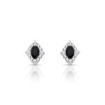 BRINCO DE PRATA CRISTAL LOSANGO 26 PEDRAS