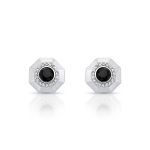 BRINCO DE PRATA CRISTAL OCTAGONAL 42 PEDRAS