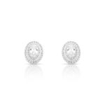 BRINCO DE PRATA CRISTAL OVAL COM 90 ZIRCONESS CRAVEJADOS E PEDRA PRINCIPAL DE 5 X 7 MM