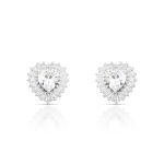 BRINCO DE PRATA DELUXE GOTA COM 67 ZIRCONES CRAVEJADOS PEDRA PRINCIPAL 6 X 6 MM 20744