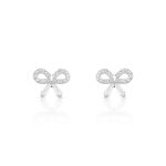 BRINCO DE PRATA DELUXE LAÇO COM 48 ZIRCONES CRAVEJADOS 20688