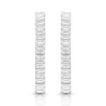BRINCO DE PRATA DELUXE RIVIEIRA COM 34 ZIRCONES RETANGULARES DE 2 X 4 MM CRAVEJADOS E COMPRIMENTO DE 4 CM 22020