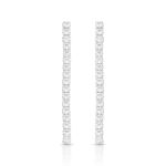 BRINCO DE PRATA DELUXE RIVIEIRA COM 44 ZIRCONES DE 1,75 MM CRAVEJADOS E COMPRIMENTO DE 4 CM 22008