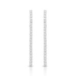 BRINCO DE PRATA DELUXE RIVIEIRA COM 44 ZIRCONES DE 1,75 MM CRAVEJADOS E COMPRIMENTO DE 4 CM 22008