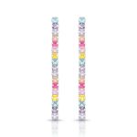 BRINCO DE PRATA DELUXE RIVIEIRA COM 44 ZIRCONES DE 1,75 MM CRAVEJADOS E COMPRIMENTO DE 4 CM 22015