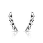 BRINCO DE PRATA EAR CUFF FIO DUPLO DE PRATA BALI COM 8 ZIRCONES CRAVEJADOS 21350