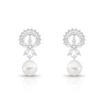 BRINCO DE PRATA FLOR PÉROLA SHELL DE 7.0 MM COM 36 ZIRCONES CRAVEJADOS 21725