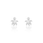 BRINCO DE PRATA INFANTIL COM TARTARUGA 16 ZIRCONES CRAVEJADOS 21219