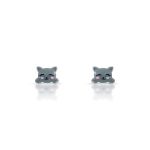 BRINCO DE PRATA INFANTIL GATO ESMALTADO À MÃO LISO 18752