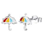 BRINCO DE PRATA INFANTIL GUARDA-CHUVA ESMALTADO À MÃO LISO 18765