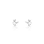 BRINCO DE PRATA LISO ESTRELA COM 2 ZIRCONES CRAVEJADOS 21558