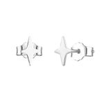 BRINCO DE PRATA LISO ESTRELA DE 4 PONTAS ESTRELA DE 4 PONTAS 4 x 6 MM 19102