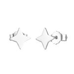 BRINCO DE PRATA LISO ESTRELA DE 4 PONTAS ESTRELA DE 4 PONTAS 5 MM 19101