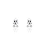 BRINCO DE PRATA MASCULINO CAVEIRA 10 MM COM 4 ONIX DE 1.2 MM CRAVEJADAS 21684