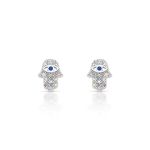 BRINCO DE PRATA OLHO GREGO MÃO COM 22 ZIRCONES CRAVEJADOS 22125