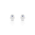 BRINCO DE PRATA OLHO GREGO MÃO COM 34 ZIRCONES CRAVEJADOS E PEDRAS CENTRAIS NANO SAPHIRAS 20907
