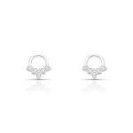 BRINCO DE PRATA PAVE ARABESCO COM 10 ZIRCONES CRAVEJADOS 19508