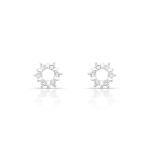 BRINCO DE PRATA PAVE CÍRCULO COM 12 ZIRCONES CRAVEJADOS 21537