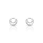 BRINCO DE PRATA PAVE CÍRCULO DUPLO COM 44 ZIRCONES CRAVEJADOS 20868