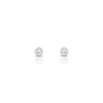 BRINCO DE PRATA PAVE FLOR COM 10 ZIRCONES CRAVEJADOS 20919