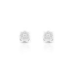 BRINCO DE PRATA PAVE FLOR COM 18 ZIRCONES CRAVEJADOS 20683