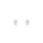 BRINCO DE PRATA PAVE FLOR COM 18 ZIRCONES CRAVEJADOS 20920