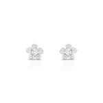 BRINCO DE PRATA PAVE FLOR COM 32 ZIRCONES CRAVEJADOS 21575