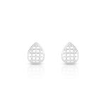 BRINCO DE PRATA PAVE GOTA TRANÇADA COM 26 ZIRCONES CRAVEJADOS 20926