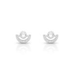 BRINCO DE PRATA PAVE LEQUE COM 24 ZIRCONES CRAVEJADOS 21589