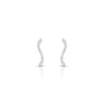 BRINCO DE PRATA PAVE ONDA COM 20 ZIRCONES CRAVEJADOS 20922