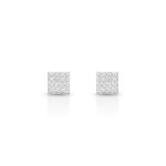 BRINCO DE PRATA PAVE QUADRADO COM 32 ZIRCONES CRAVEJADOS 20685