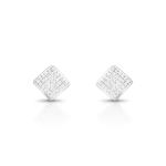 BRINCO DE PRATA PAVE QUADRADO COM 72 ZIRCONES CRAVEJADOS 21577