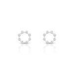 BRINCO DE PRATA PAVE REDONDO COM 16 ZIRCONES CRAVEJADOS 18630