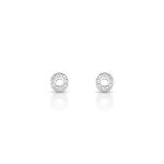BRINCO DE PRATA PAVE REDONDO COM 18 ZIRCONES CRAVEJADOS 20935