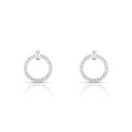 BRINCO DE PRATA PAVE REDONDO COM 48 ZIRCONES CRAVEJADOS 18684
