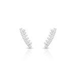 BRINCO DE PRATA PAVE TACO COM 26 ZIRCONES CRAVEJADOS 20941