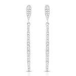 BRINCO DE PRATA PAVE TACO COM 50 ZIRCONES CRAVEJADOS 18716
