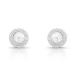 BRINCO DE PRATA REDONDO COM PAVE PÉROLA SHELL DE 8.0 MM COM 94 ZIRCONES CRAVEJADOS 21721