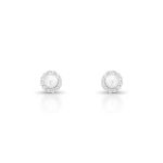 BRINCO DE PRATA REDONDO PÉROLA SHELL DE 4.0 MM COM 26 ZIRCONES CRAVEJADOS 21740