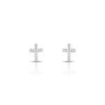 BRINCO DE PRATA RELIGIOSO CRUZ COM 12 ZIRCONES CRAVEJADOS 18652