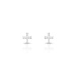 BRINCO DE PRATA RELIGIOSO CRUZ COM 4 ZIRCONES CRAVEJADOS 20924