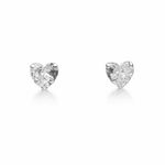 BRINCO DE PRATA SOLITARIO CORAÇÃO COM ZIRCONE DE 6 MM CRAVEJADO