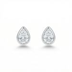 BRINCO DE PRATA SOLITÁRIO GOTA COM ZIRCONIA DE 6 MM EMBUTIDA