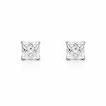 BRINCO DE PRATA SOLITÁRIO QUADRADO COM ZIRCONIA DE 10 MM CRAVEJADO